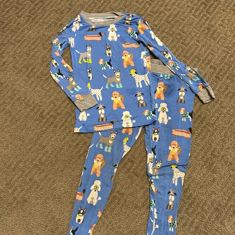 Little Sleepies puppy dapper dog print